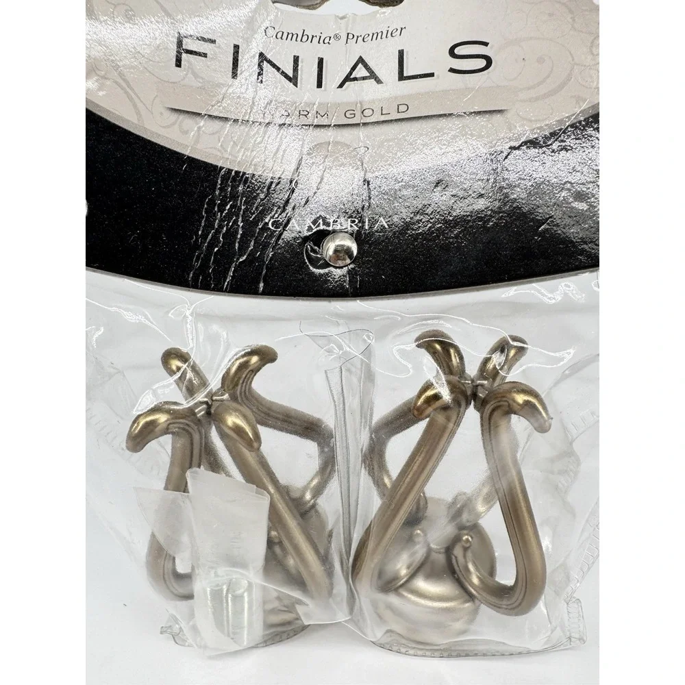 Gold Curtain Rod Finials Set 2 Decorative End Caps Cambria Florentine
